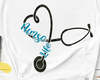 Nurse png Stethoscope Svg RN Svg CNA svg, Nursing Svg, RNA svg Cute svg Quote svg nurse life svg Eps Png Dxf Cricut Silhouette Digital