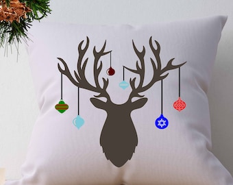 Christmas Deer Antler Hanging Ornaments svg Cutting Files, SVG Eps Png Dxf Cricut Design Space, Silhouette, Digital Cut Files Print Then Cut