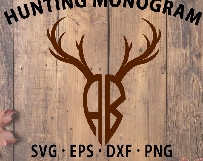 Antler Monogram Svg, Hunting Svg, Deer Antler SVG Font Alphabet, Digital Letters Svg Dxf Eps Png Cricut, Silhouette, Digital Cut Files