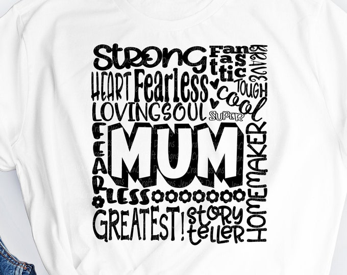 Mum SVG, Mother SVG, typography word art, Mommy mamma mama Mothers day Sublimation - Cut File Shirt Design SVG, Eps, Dxf, Png