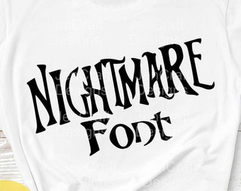 Nightmare Christmas SVG Font, Digital Alphabet, SVG Letters,Svg Dxf Eps Cricut Design Space, Silhouette, Digital Cut Files