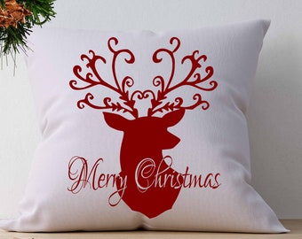 Christmas Reindeer SVG, Merry Christmas SVG, Antlers Deer Head Svg, EPS Png Dxf Silhouette Cricut vector Clip Art graphics Vinyl Cutting