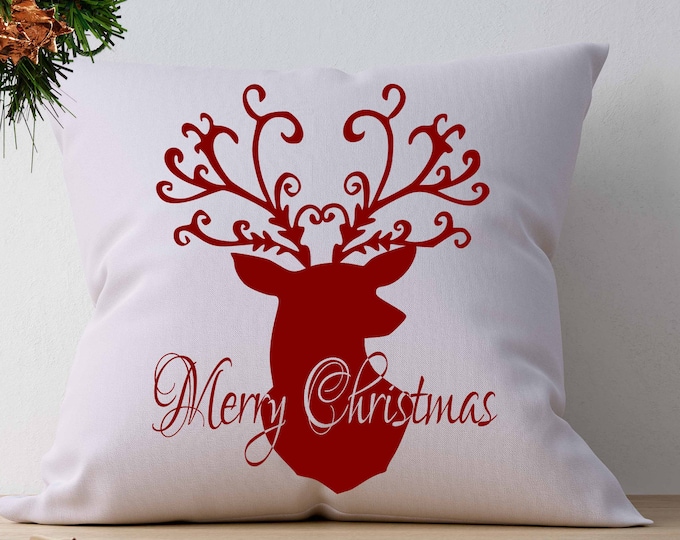 Christmas Reindeer SVG, Merry Christmas SVG, Antlers Deer Head Svg, EPS Png Dxf Silhouette Cricut vector Clip Art graphics Vinyl Cutting