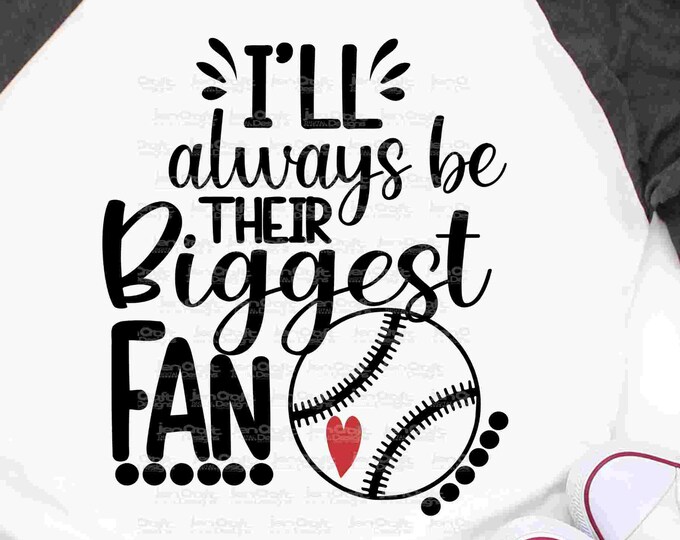 Baseball I'll always be Their Biggest Fan svg, Basball SVG, Biggest Fan, Baseball shirt design cut file Brother, Bro sis sister shirt