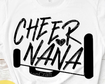 Cheer Nana svg, Cheer svg, biggest fan, megaphone svg, coach cheer svg design cut file cheerleader clipart Eps, Dxf Png Cricut Silhouette