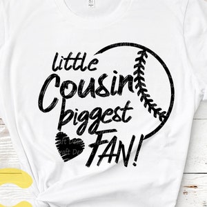 Little Cousin Svg, Beisebol SVG Maior fã design de camisa de sublimação para impressão Softball T ball Sport Team Irmão arquivo de corte camisa irmão