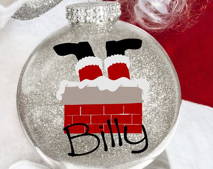 Santa in chimney svg Christmas svg Santa svg Bottoms up funny Christmas svg, DXF, EPS matching family Wineglass Cut File Silhouette Cricut
