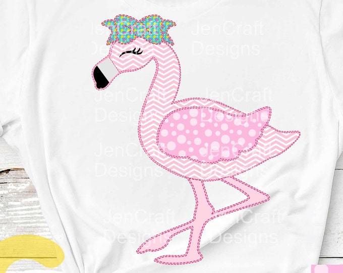 Flamingo PNG, Faux Applique Flamingo Printable Digital Download PNG Clipart Sublimation, Summer Beach Ocean print design Inkjet Printing