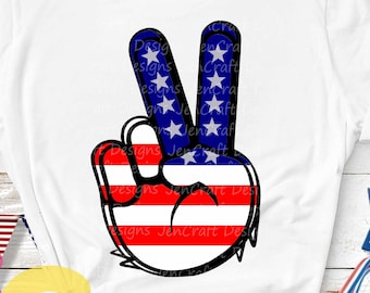 American Flag Peace Sign SVG - 4th of July Patriotic Design (Digital Download)