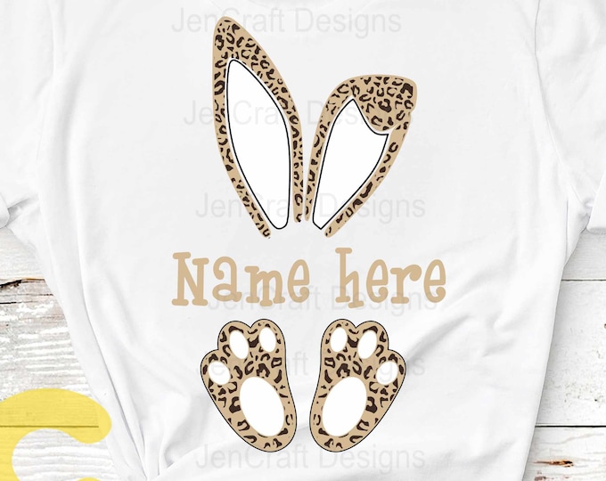 Easter svg, Cheetah print bunny ears feet, Leopard print ears SVG, Eps, Dxf PNG Easter Leopard Rabbit sublimation digital design clipart