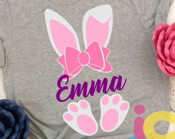 Easter svg, Bunny svg, Easter png Bunny Ears ,girls shirt design, Bow png Sublimation, bunny feet Svg, DXF, EPS, clip art digital download