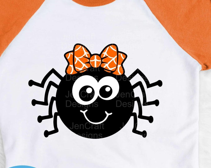 Halloween SVG, Cute Girl Spider with Bow SVG, Girl Haloween Design Trick or treat svg, eps, dxf, png cut files for Cricut, Silhouette