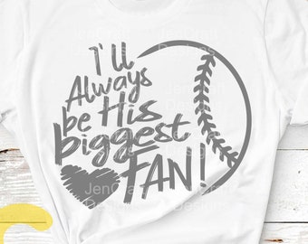 Baseball Biggest Fan SVG: Mom Dad Shirt Design (Digital Files)