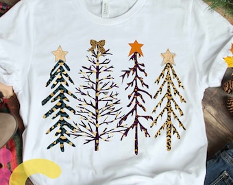 Leopard Christmas Tree Sublimation Design: Wild Cheetah Print (PNG Digital Download)