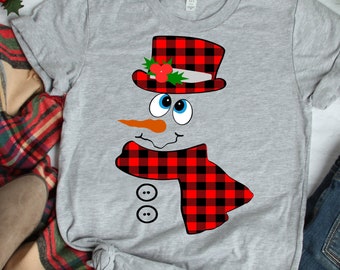 Buffalo Plaid Snowman SVG Christmas Holiday SVG DXF Eps Png Card design Monogram Frame Cut File  Cricut Design Space, Silhouette Studio