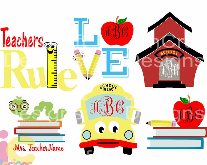 Teacher svg, Back to School svg 100 days of school Digital Design Cut Files svg, dxf,eps, png Student appreciation Bundle Silhouette Cricut