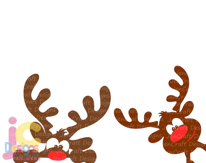 Christmas svg, Peeping Reindeer svg Peeking Bundle SVG,EPS Png DXF, digital download Silhouette Cricut, vector Clip Art graphics