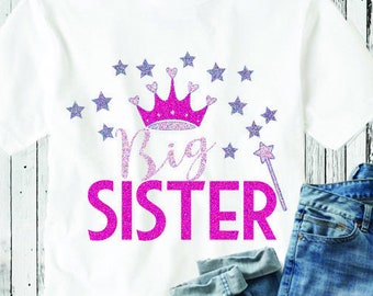 Big Sister SVG Sibling Kids Family shirt design SVG, Eps DXf cut file set, Printable Png, Cricut Silhouette Digital Cut Files