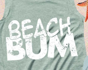 Distressed Beach Bum SVG, Ocean, Vacation, Nautical Summer SVG, EPS, Dxf, Png, Cricut, Silhouette Cut file instant download iron on design