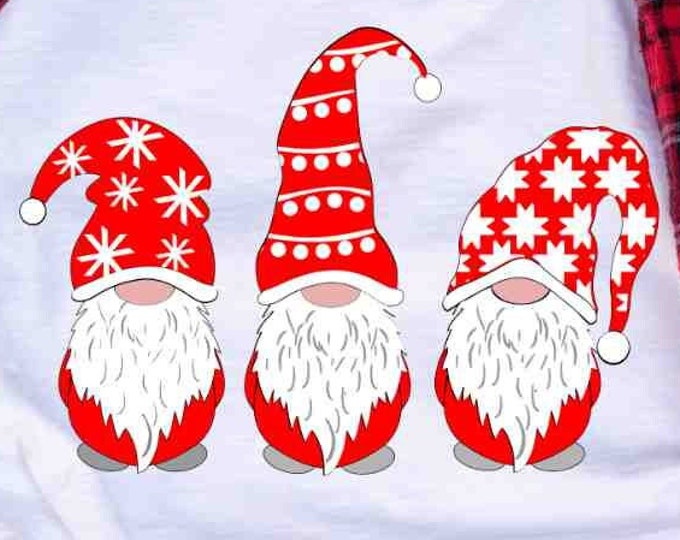 Christmas Gnome svg, Christmassvg, 3 gnomes svg xmas gnome svg cut files Svg eps dxf png silhouette Cricut sub