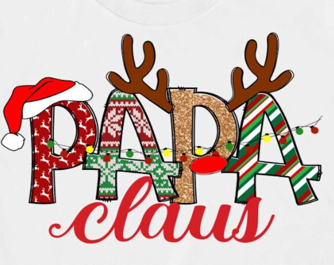 Papa Claus Png, Grandpa Png Christmas Design For Grandpa,  Gifts Shirt Design, Grandpa sublimation png, Family matching shirts Png