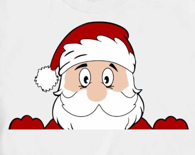 Christmas svg, Peeping Santa Svg, Peeking Santa claus  Face SVG, EPS Png DXF  Cut Print Sub Sublimation digital download Silhouette Cricut