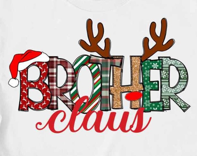 Brother Claus Png, Boy Png Christmas Design For sibling, Gifts Shirt Design, Boy sublimation png, Family Christmas matching shirts Png