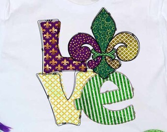 Mardi Gras Love PNG, Fleur De Lis png, Louisiana PNG, New Orleans Png, Mardi Gras Fat Tuesday Sublimation Designs Digital Instant Download