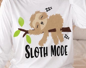 Sloth svg, Sloth Mode svg, funny cute sloth cut file Instant download Svg, Eps, Dxf, printable png, Cricut, Silhouette