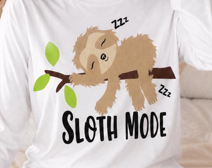 Sloth svg, Sloth Mode svg, funny cute sloth cut file Instant download Svg, Eps, Dxf, printable png, Cricut, Silhouette
