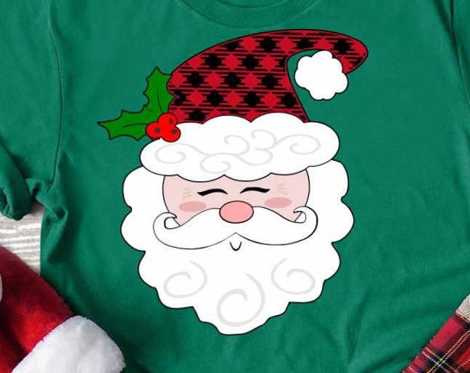 Christmas SVG, Santa Face SVG, Santa Svg, Santa Claus SVG, Santa Claus Face Svg, Kids Christmas Svg, Santa Clipart Svg, Dxf, Eps, Png