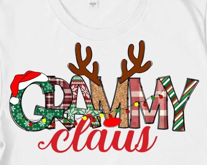 Grammy Claus Png, Grandma Christmas Personalized Gifts Shirt Design, Grandma Png Sublimation Family Christmas matching shirts Png