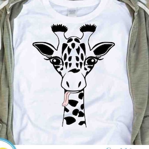 Giraffe Svg, Giraffe face svg, Silly Cute Giraffe head svg, Cute Giraffe face svg kids design cut file for cricut Silhouette Svg Eps Dxf Png