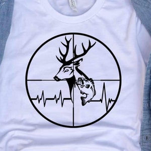Jagen visserij herten vis pistool zicht vizier Dad Hunter visser vaders dag svg Buck Svg Png Eps Dxf laser Cricut silhouet sublimatie