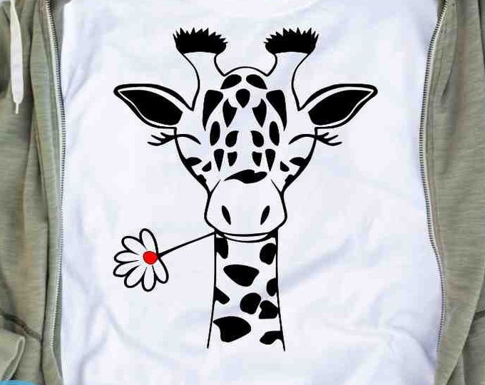 Giraffe Svg, Giraffe Face Svg, Fun Giraffe Svg, Safari Kids Svg, Giraffe Shirt Desgin Cute Fun Svg, Eps, Dxf, Png Circut Silhouette Digital