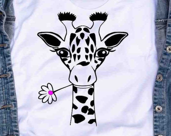 Giraffe face svg, Giraffe Svg, Giraffe head svg, Cute Giraffe face svg, floral kids design cut file for cricut Silhouette Svg, Eps, Dxf, Png