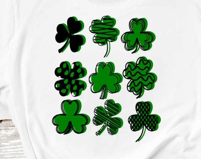 St Patrick's Day Svg Shamrock Svg Bundle Four Leaf Clover Png Clipart St Patty's Day Sublimation Designs Irish Cut Files Eps Dxf Png