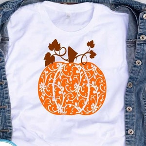 Swirly Pumpkin svg Blumen Kürbis SVG Herbst Thanksgiving Rahmen svg Zentangle Blumen schneiden Datei Eps, DXF, EPS, Sublimation png
