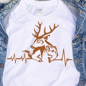 Ente Hirsch Fisch SVG Papa Jäger Angeln Fischer Jagssmps Herzschlag Buck Svg, Png, Eps, Dxf-Dateien Cricut DS, Silhouette Studio, Cut Files
