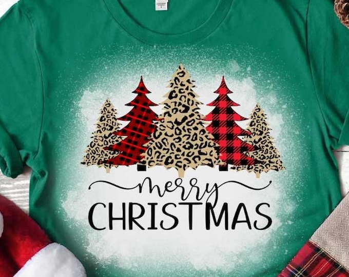 Leopard Christmas Tree SVG, Merry Christmas SVG, Christmas PNG,  Cheetah Trees Png, Buffalo Plaid Svg, Cricut, Sublimation Designs Downloads