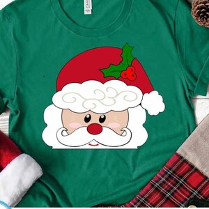 Santa SVG, Natal SVG, Cara de Papai Noel Espiando SVG, Papai Noel Bonito Png, Menino, Menina, Crianças Svg Eps Png Dxf Arquivos Para Cricut, Sublimação