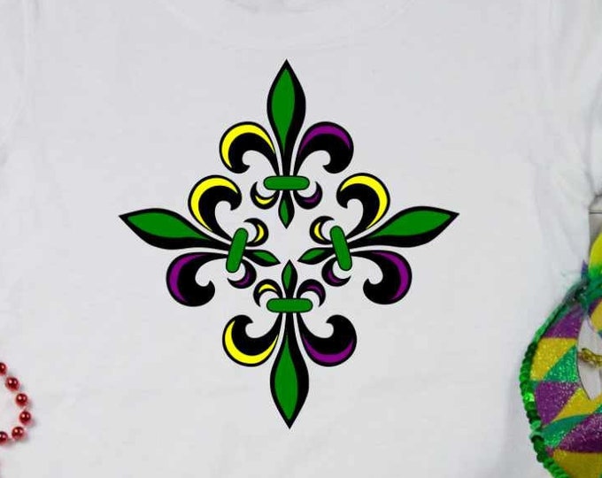 Mardi Gras Cut Files, Fleur de Lis Svg, Mardi Gras Celebration, Louisiana Svg, Dxf, Eps, Png, Shirt Design Svg, Silhouette, Cricut