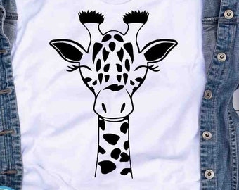 Giraffe Svg, Giraffe Face Svg, Fun Giraffe Svg, Safari Kids Svg, Giraffe Shirt Desgin Cute Fun Svg, Eps, Dxf, Png Circut Silhouette Digital