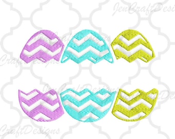 Easter Chevron Split Egg Monogram Embroidery Design, Easter Instant Download digital file in PES, EXP, VIP, Hus, Xxx and Jef