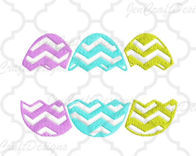 Easter Chevron Split Egg Monogram Embroidery Design, Easter Instant Download digital file in PES, EXP, VIP, Hus, Xxx and Jef