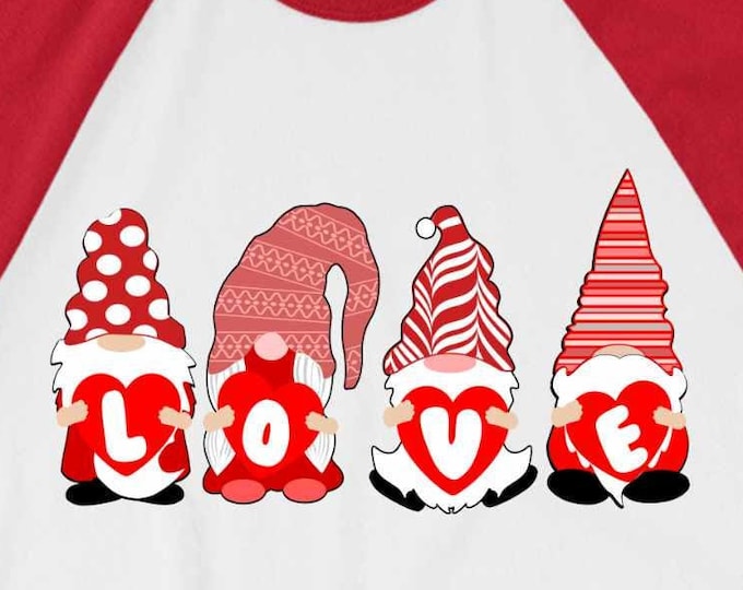 Valentine Gnome SVG, Love svg, Valentine's Day, Gnomes holding hearts Silhouette, Gnome couple Cricut, SVG, Sublimation, PNG, cut file