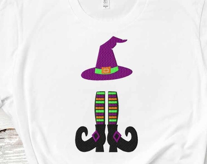 Witch Legs Embroidery Design #2 Halloween, Fall Instant Download digital file in EXP, HUS, Jef, Pes, Vip and Xxx