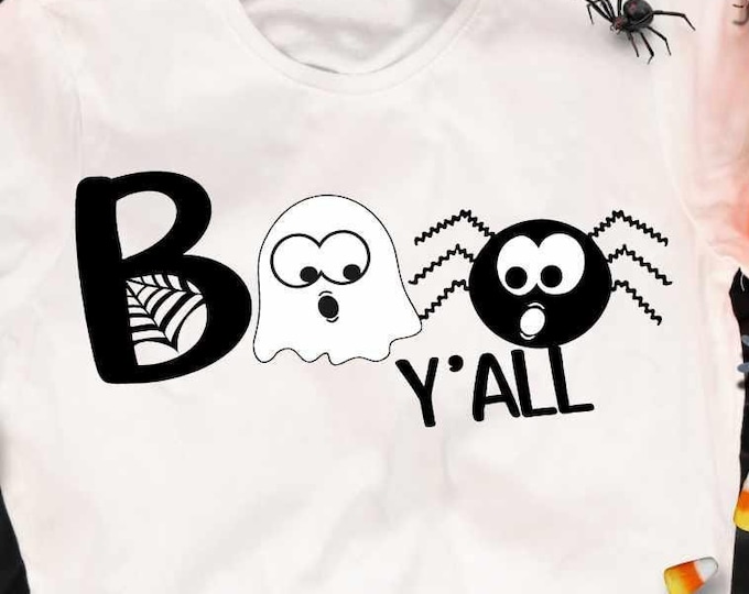Halloween svg, Boo Yall Ghost Spider Trick or Treat Halloween Digital Design svg, eps, dxf, png cricut, silhouette cut files sublimation