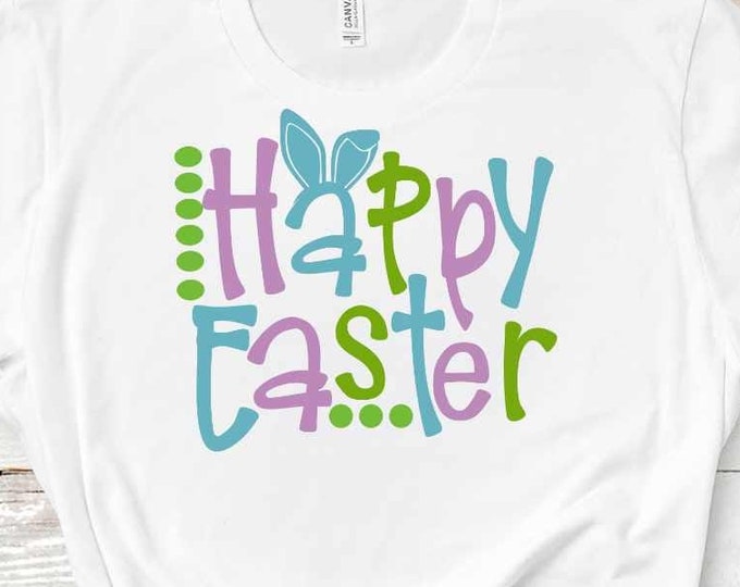 Easter SVG, Happy Easter svg, Bunny Ears, Basket design Easter Rabbit Svg  word art cut file Easter shirt design svg, Dxf, Eps Png