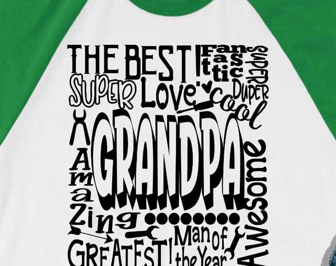 Grandpa SVG, Father's Day SVG, Grandfather typography word art, Super Greatest Man of the year Sublimation Cut File Design SVG Eps, Dxf, Png